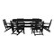Flash Furniture Tolleson 7 Pc Adirondack Set w/72-in Rectangle Recycled HDPE Table and 6 Chairs w/Cupholders, Blk LE-HMP-158-2037-BLK-GG - alternate 1